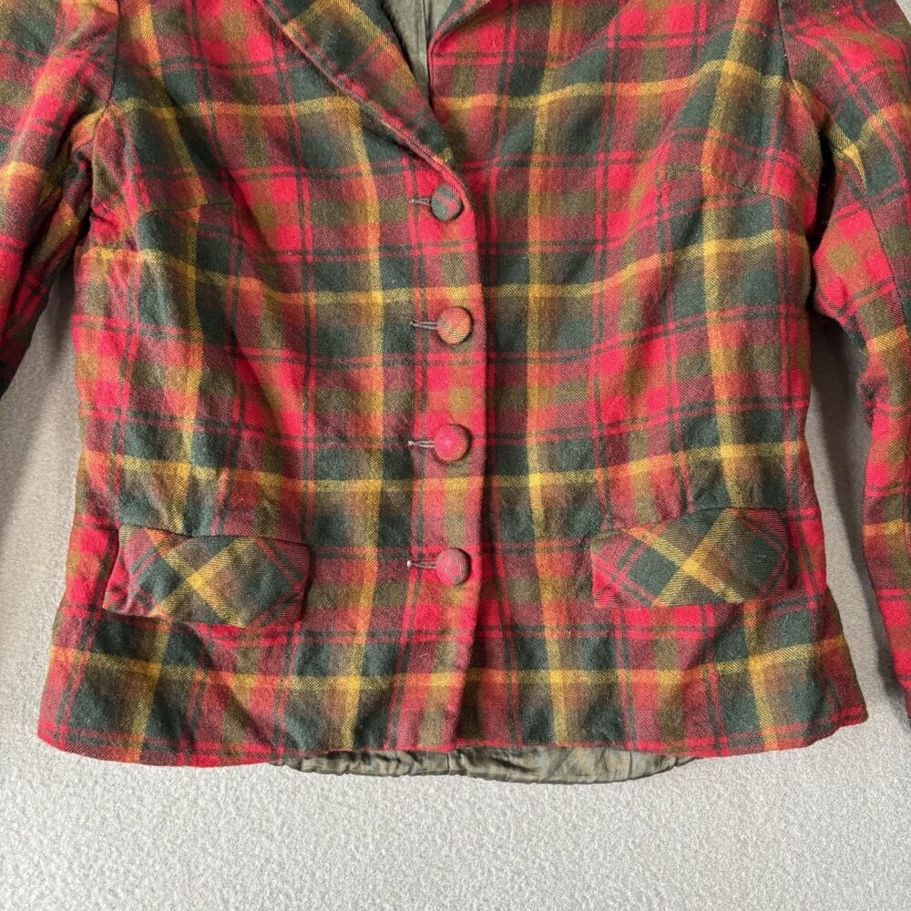 Vintage Highland Queen Plaid Blazer Youth M Wool Tartan Academia Irish Christmas - Picture 5 of 13